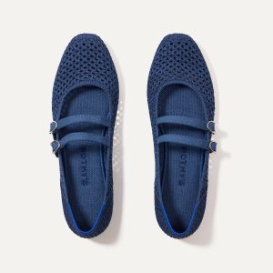 The Double Buckle Mary Jane - Blue Mesh