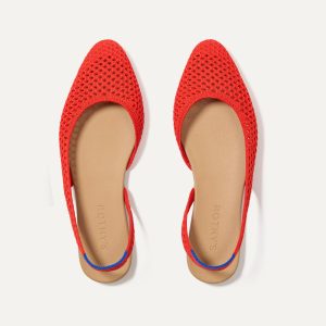 The Almond Slingback - Poppy Mesh