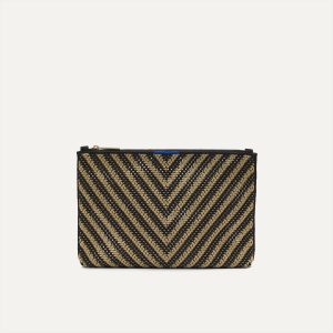 The Convertible Clutch - Toffee Chevron